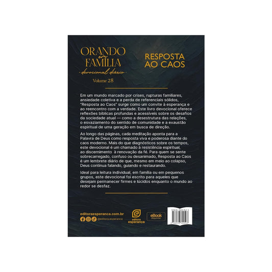 Orando em Família | Devocional Diário | Resposta ao Caos | Ed. Bolso