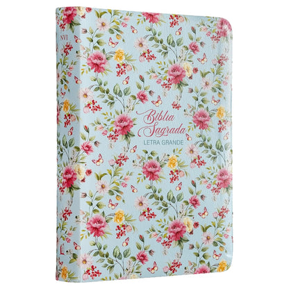 Bíblia Sagrada | NVI | Leitura Perfeita | Capa Couro Soft Flores Maximalista