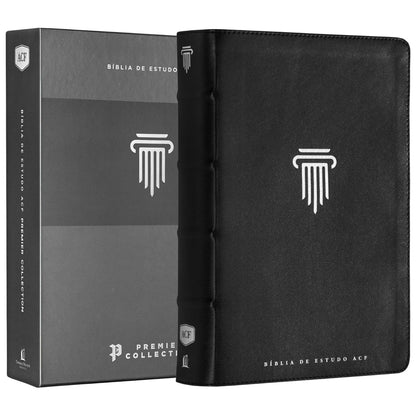 Bíblia De Estudo | ACF | Leitura Perfeita | Capa Luxo Preto Couro Legítimo | Com comentários da King James Study Bible