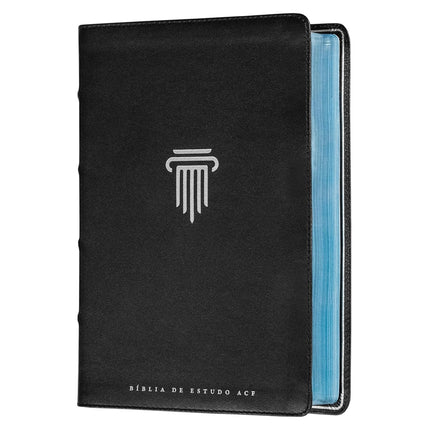 Bíblia De Estudo | ACF | Leitura Perfeita | Capa Luxo Preto Couro Legítimo | Com comentários da King James Study Bible