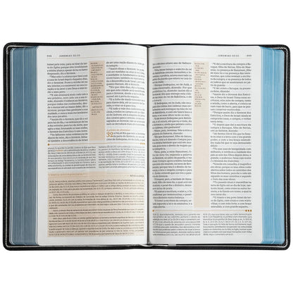 Bíblia De Estudo | ACF | Leitura Perfeita | Capa Luxo Preto Couro Legítimo | Com comentários da King James Study Bible