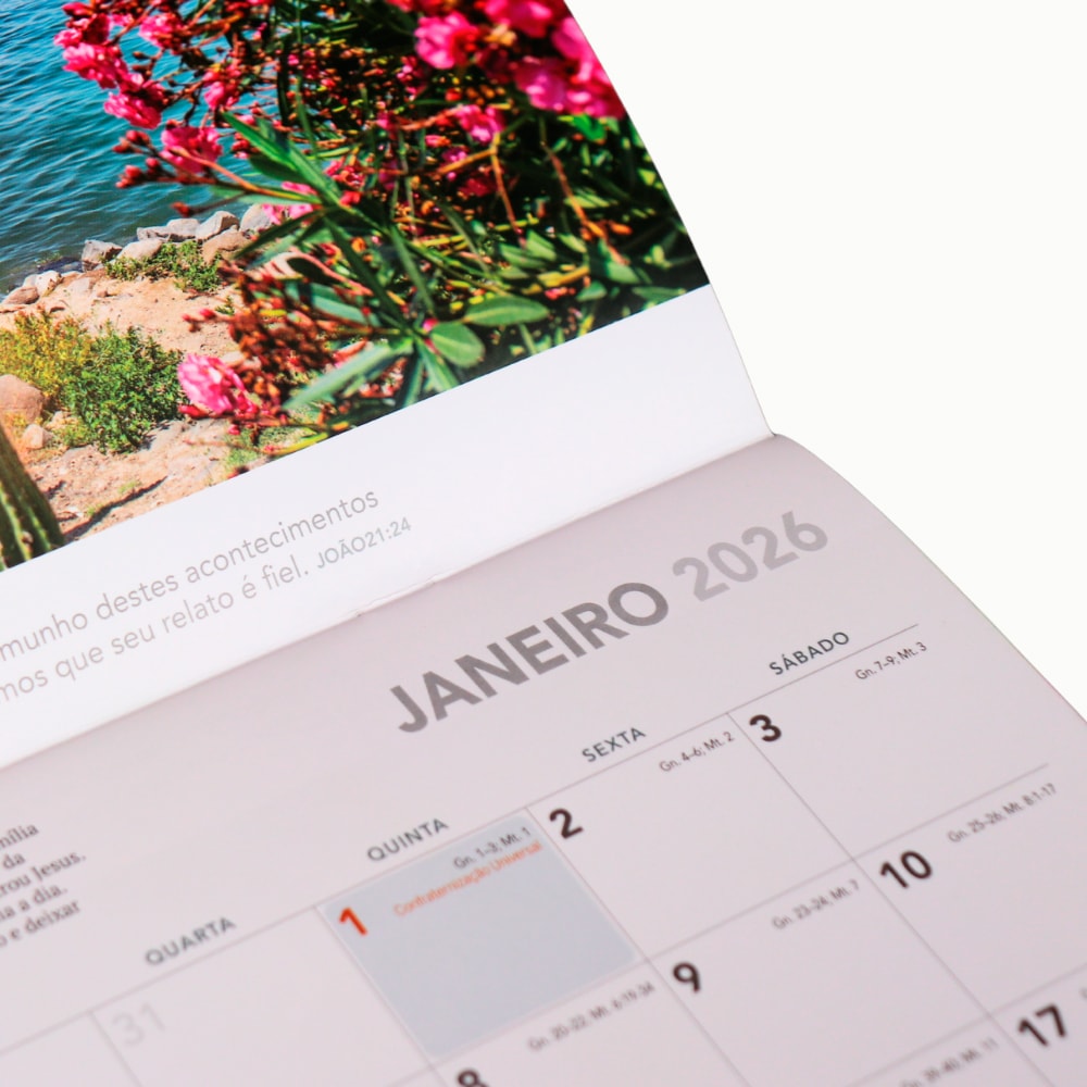 Calendário de Parede 2026  | Terras Bíblicas | Pão Diário
