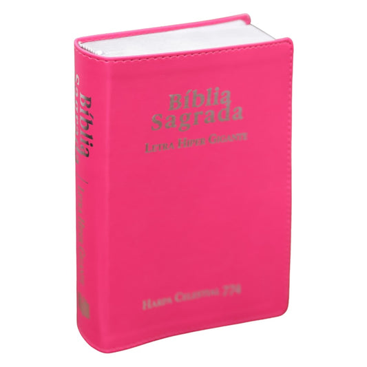 Bíblia Sagrada | ARC | Letra Hipergigante | Capa Luxo Pink | Harpa Celestial 774