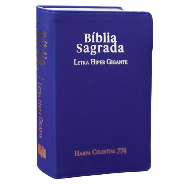 Bíblia Sagrada | ARC | Letra Hipergigante | Capa Luxo Azul | Harpa Celestial 774