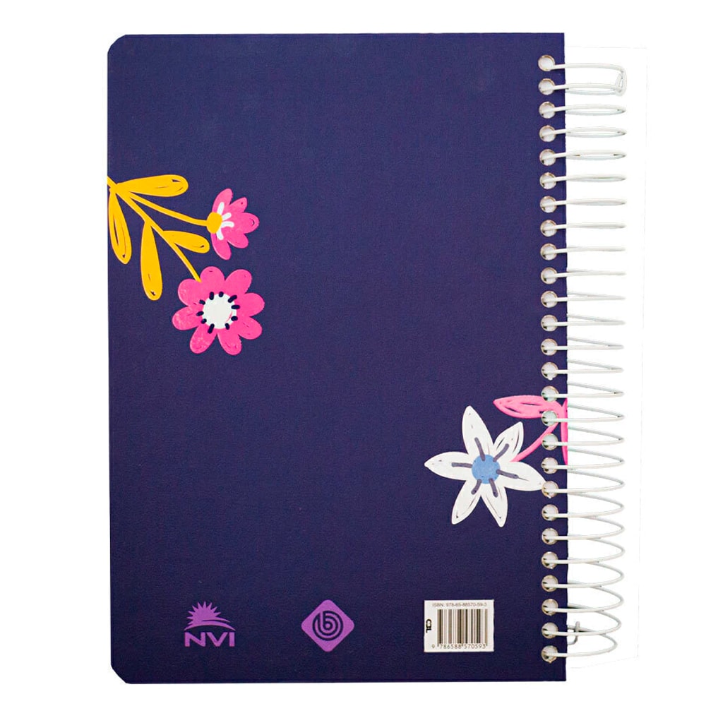 Minha Bíblia Diária Flores | NVI | Com Espaços Para Anotações | Capa Dura Azul