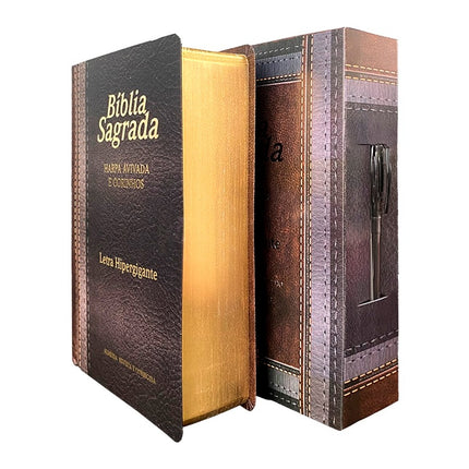 Bíblia Sagrada | ARC | Letra Hipergigante | Harpa Avivada e Corinhos | Capa Laminada Marrom