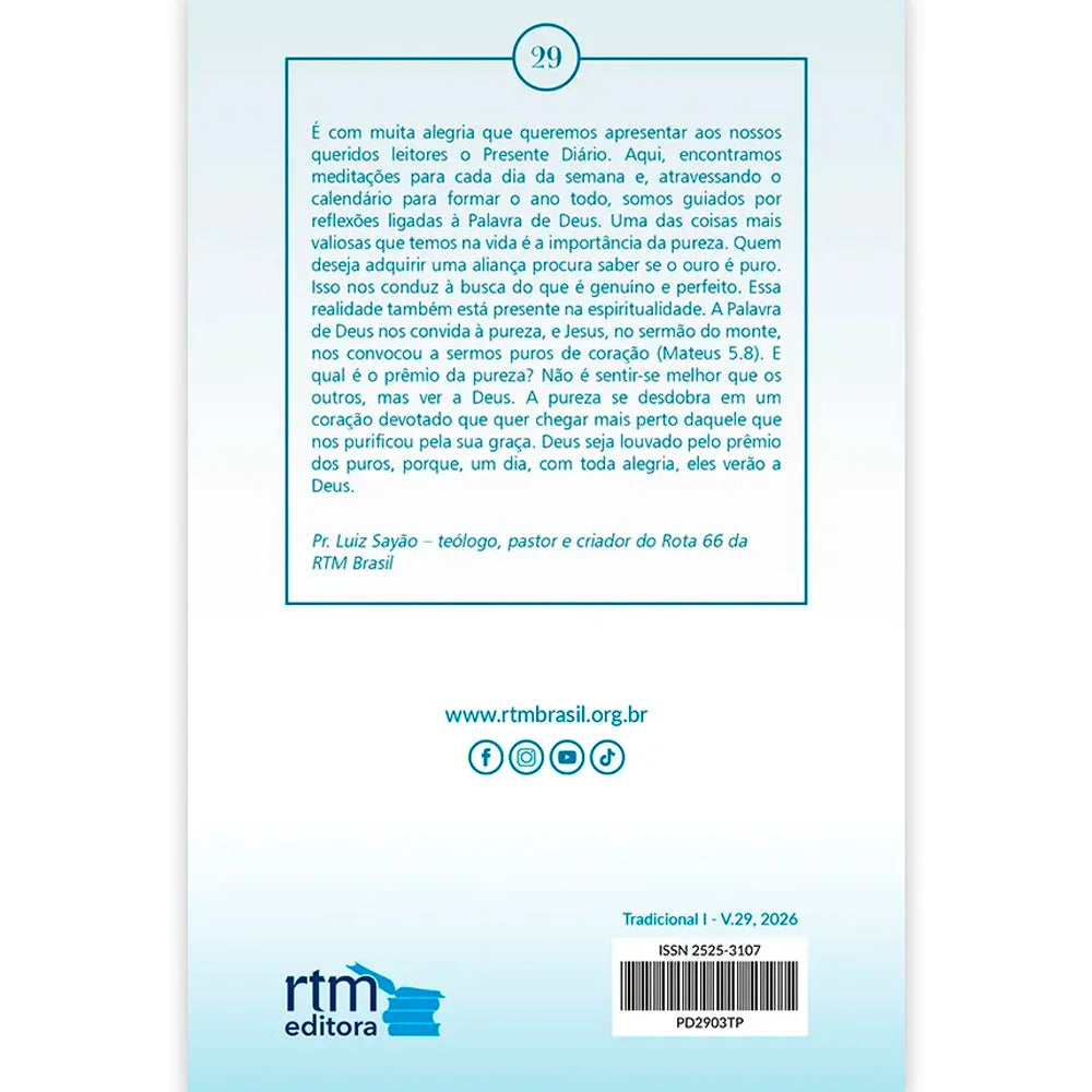 Devocional Presente Diário Mini | Vol 29 | Capa Pombo | 2026