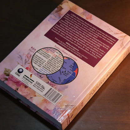 Bíblia King James 1611 Rosa e Hortencia | Textos e Mapas Coloridos | Capa Dura