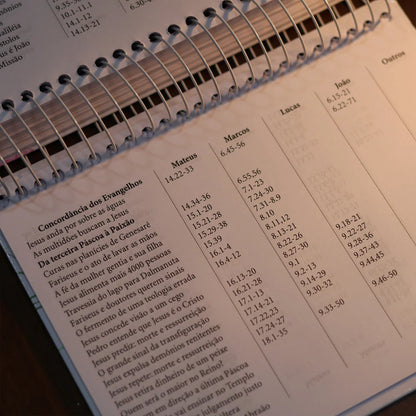 Bíblia King James 1611 Flor Cosmos | Textos e Mapas Coloridos | Espiral