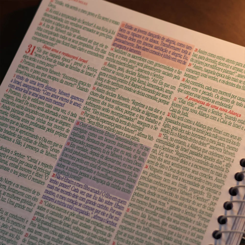 Bíblia King James 1611 Flor Cosmos | Textos e Mapas Coloridos | Espiral