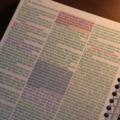 Bíblia King James 1611 Flor Cosmos | Textos e Mapas Coloridos | Espiral