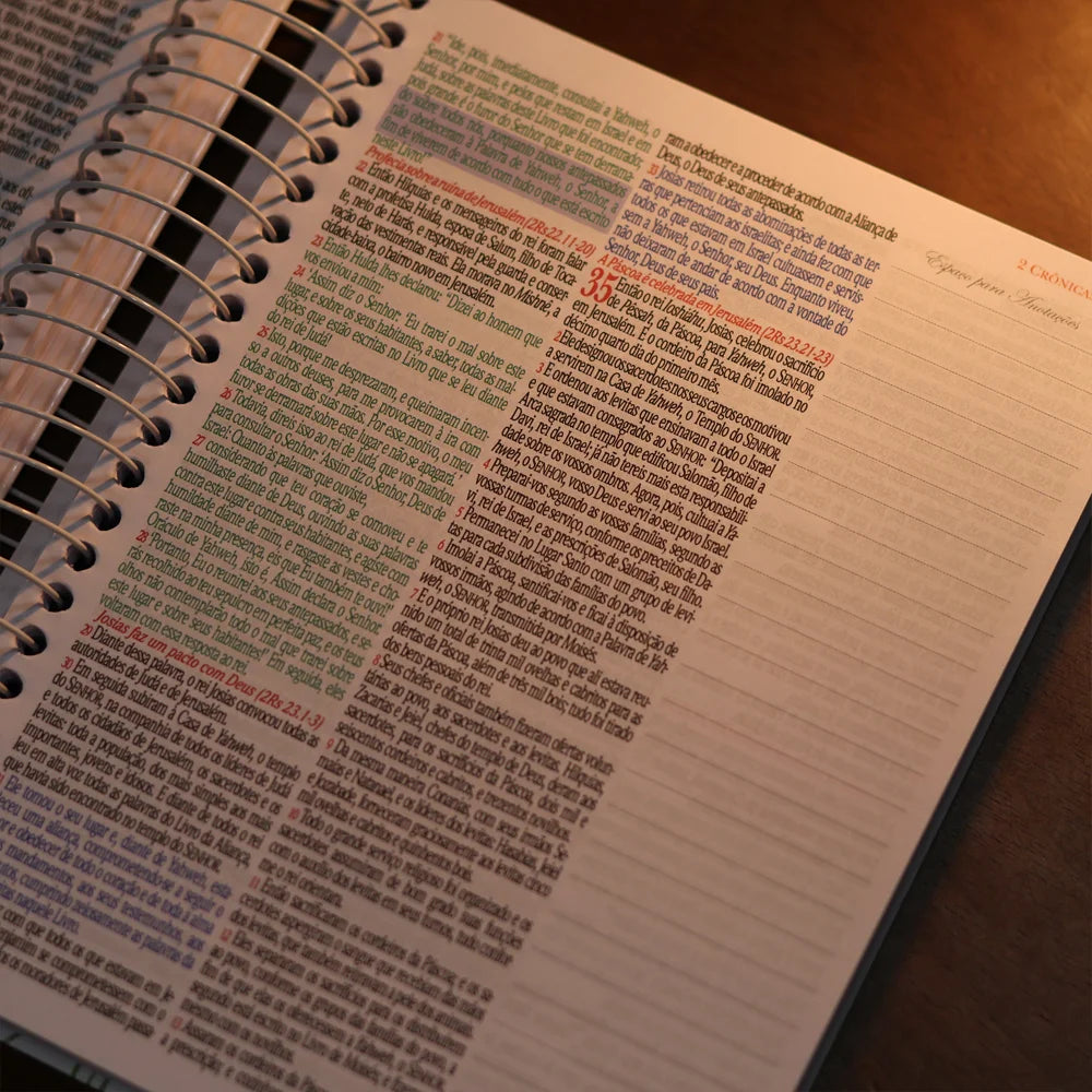 Bíblia King James 1611 Flor Cosmos | Textos e Mapas Coloridos | Espiral