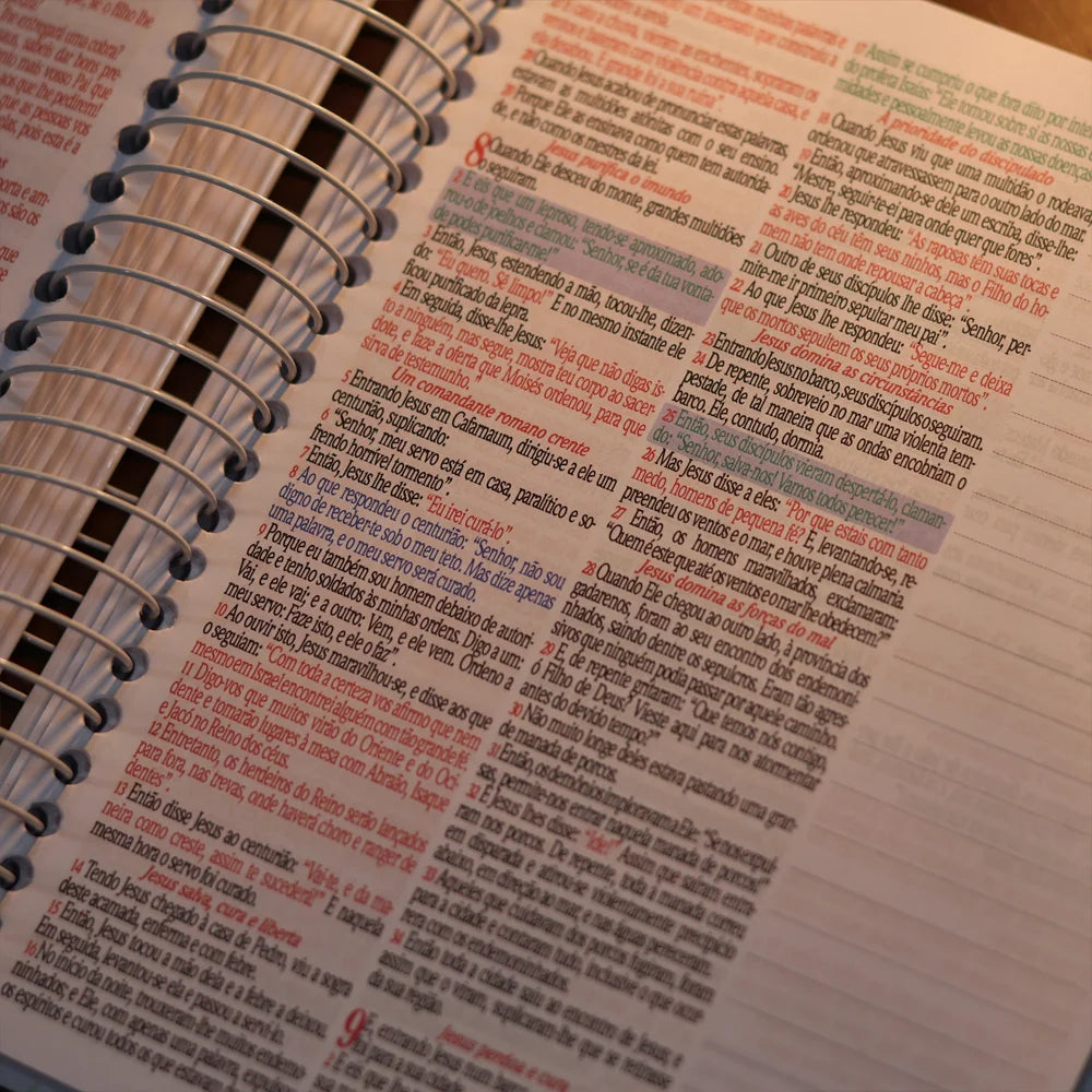 Bíblia King James 1611 Flor Cosmos | Textos e Mapas Coloridos | Espiral