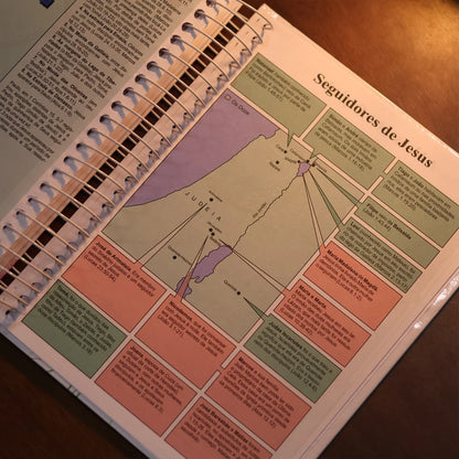 Bíblia King James 1611 Flor Cosmos | Textos e Mapas Coloridos | Espiral
