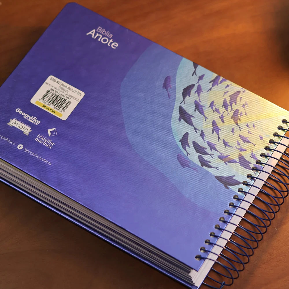 Bíblia Ilustrada Anote Kids | NVT | Capa Dura Peixinhos