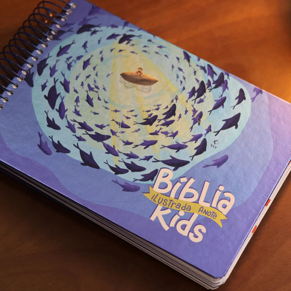 Bíblia Ilustrada Anote Kids | NVT | Capa Dura Peixinhos