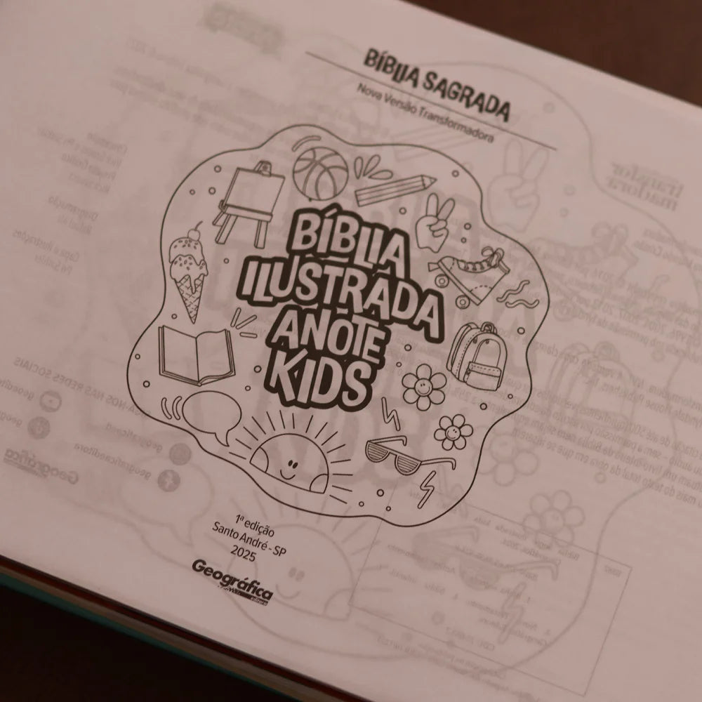Bíblia Ilustrada Anote Kids | NVT | Capa Dura Peixinhos
