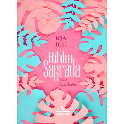 Bíblia King James 1611 Folhas | Textos e Mapas Coloridos | Espiral