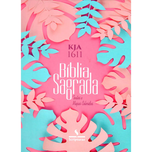 Bíblia King James 1611 Folhas | Textos e Mapas Coloridos | Espiral