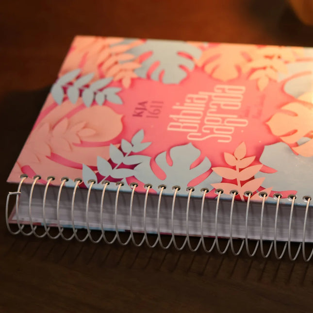 Bíblia King James 1611 Folhas | Textos e Mapas Coloridos | Espiral