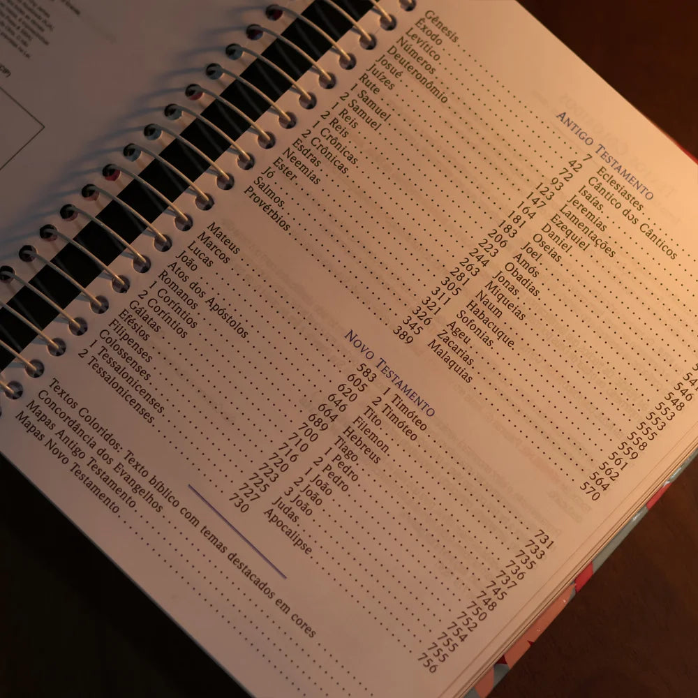 Bíblia King James 1611 Folhas | Textos e Mapas Coloridos | Espiral