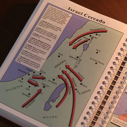 Bíblia King James 1611 Folhas | Textos e Mapas Coloridos | Espiral