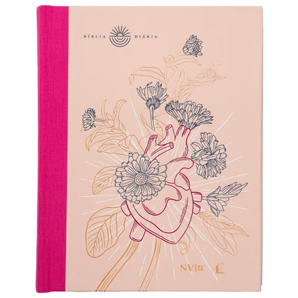 Bíblia Diária Coração Florido | NVI | Leitura Perfeita | Capa Dura C/ Tecido