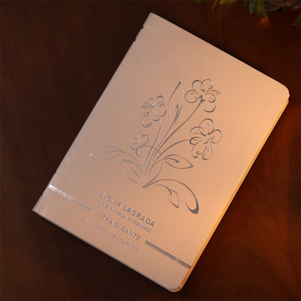 Bíblia Sagrada | Letra Gigante | ARC | C/ Harpa e Corinhos | Capa Premium Luxo Flores Branca