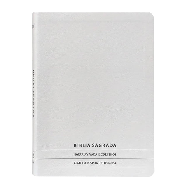 Bíblia Slim | Letra Normal | ARC | C/ Harpa e Corinhos | Capa Premium Luxo Minimalista Branca