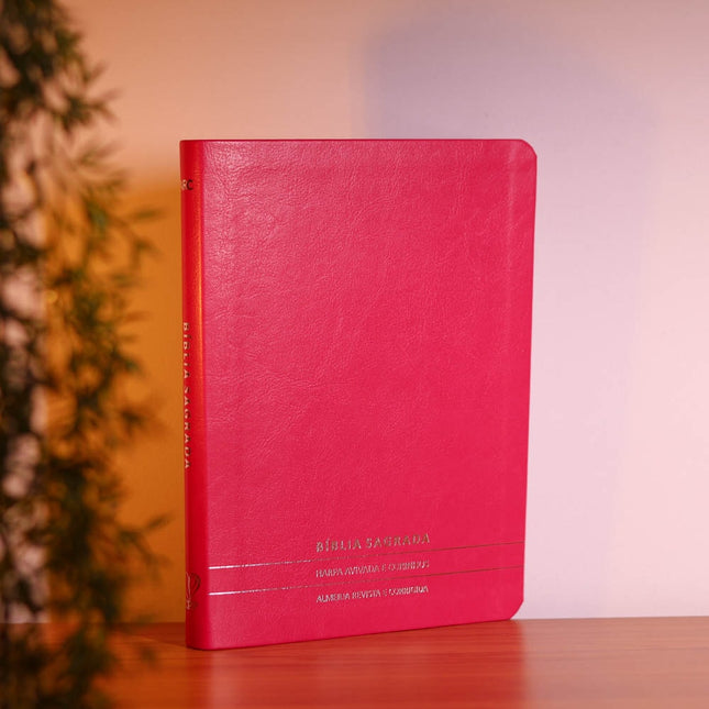 Bíblia Slim | Letra Normal | ARC | C/ Harpa e Corinhos | Capa Premium Luxo Minimalista Pink