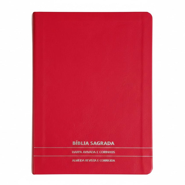 Bíblia Slim | Letra Normal | ARC | C/ Harpa e Corinhos | Capa Premium Luxo Minimalista Vermelha