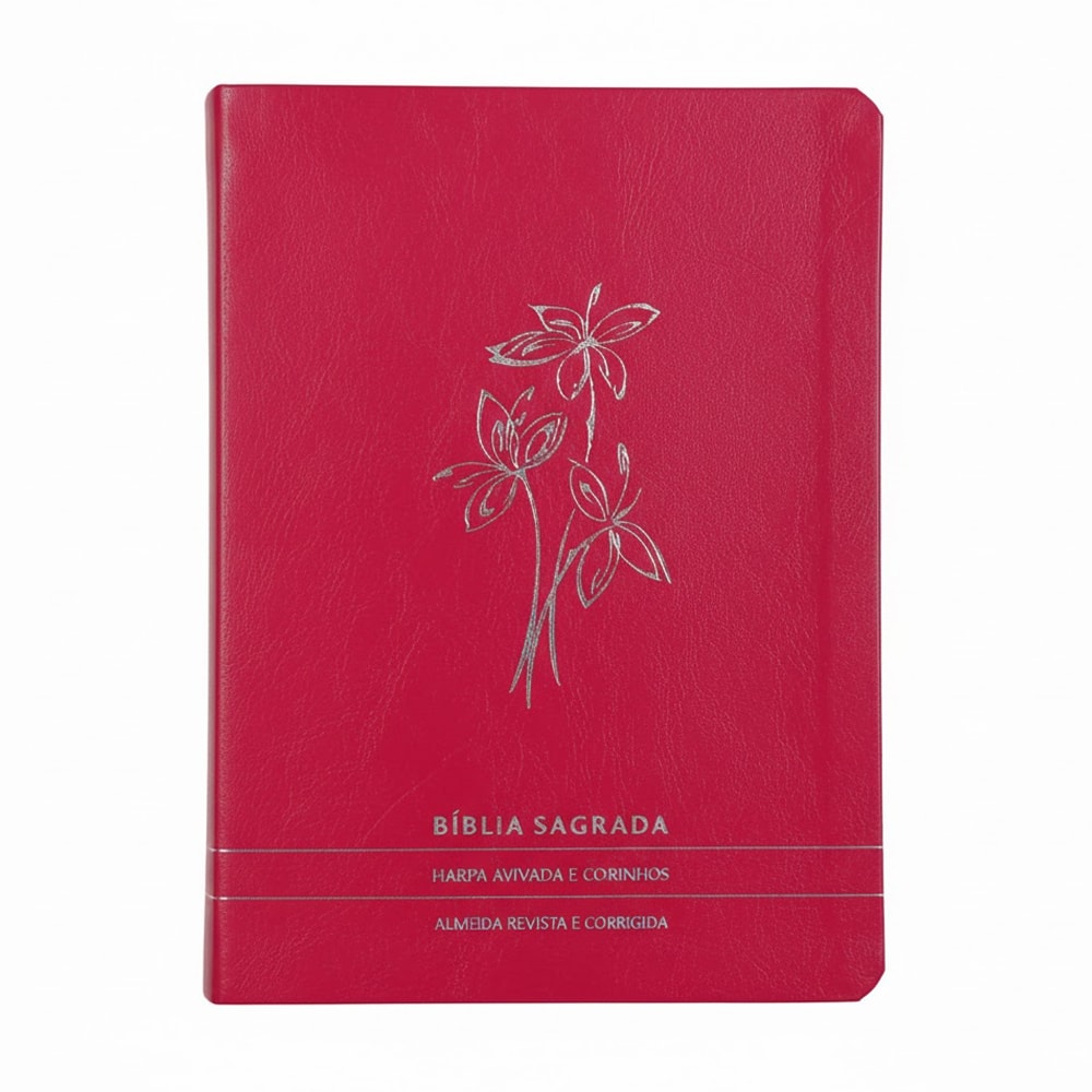 Bíblia Slim | Letra Normal | ARC | C/ Harpa e Corinhos | Capa Premium Luxo Flores Pink