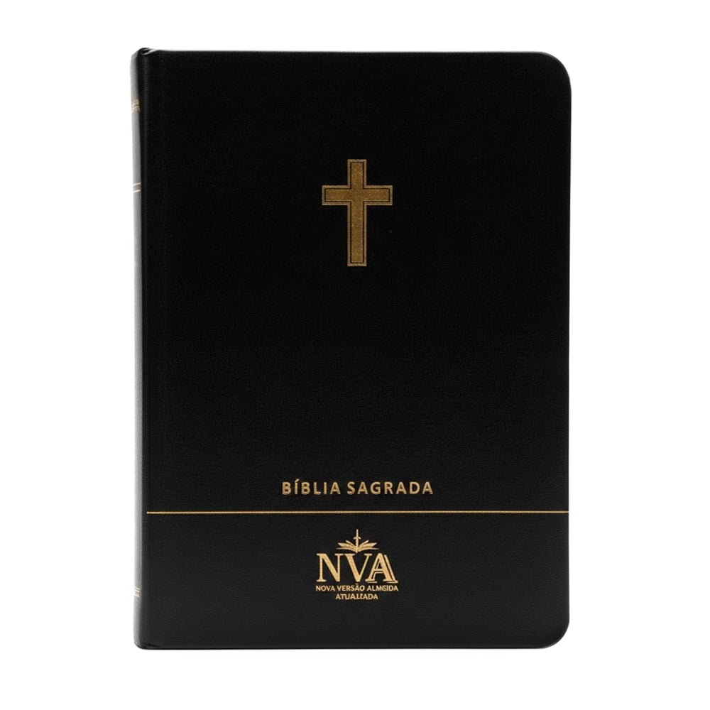 Bíblia Slim | Letra Normal | NVA | Capa Premium Luxo Cruz Preta