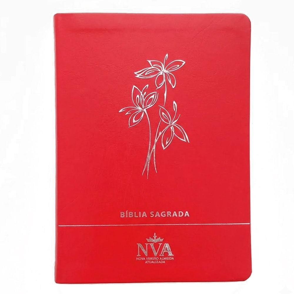 Bíblia Slim | Letra Normal | NVA | Capa Premium Ramo de Flores Vermelha