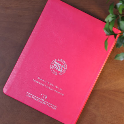 Bíblia Slim | Letra Normal | NVA | Capa Premium Ramo de Flores Pink