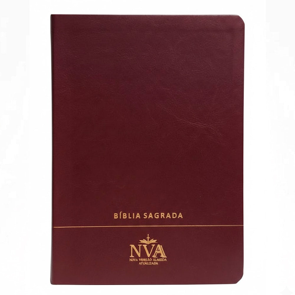 Bíblia Slim | Letra Normal | NVA | Capa Premium Luxo Minimalista Bordô