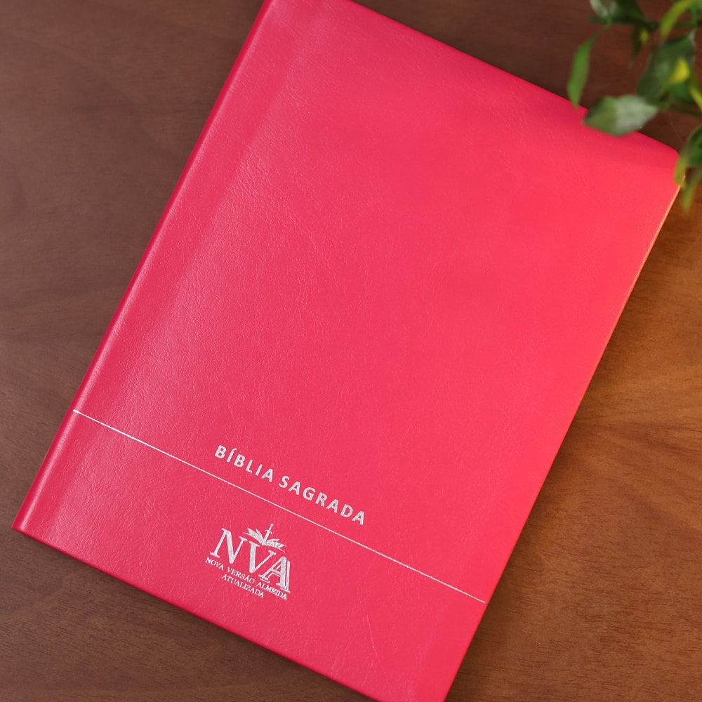 Bíblia Slim | Letra Normal | NVA | Capa Premium Luxo Minimalista Pink