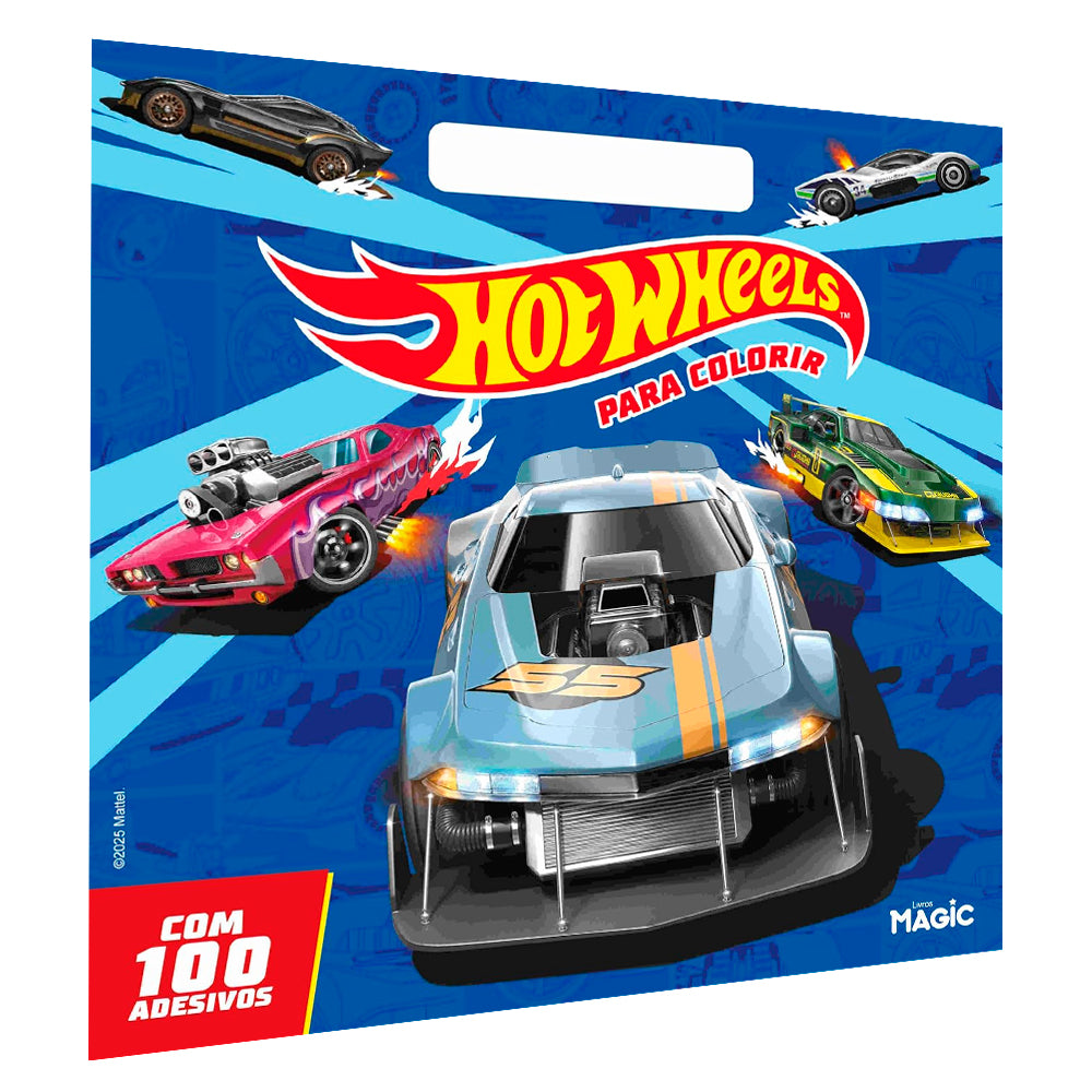 Hot Wheels | Livro de Colorir Com Alça e 100 Adesivos