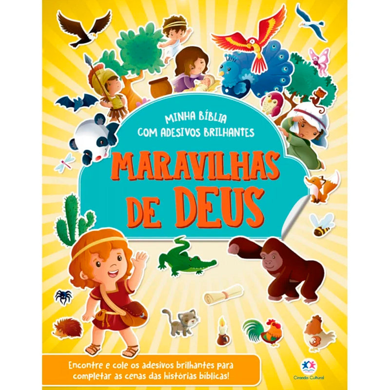 Minha Bíblia Com Adesivos Brilhantes | Maravilhas de Deus