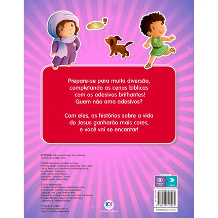 Minha Bíblia Com Adesivos Brilhantes | A Vida de Jesus
