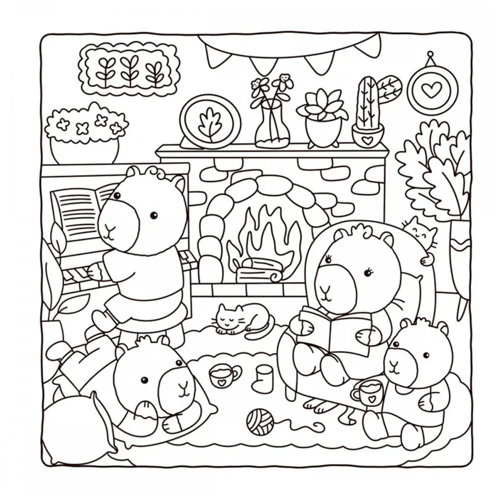 Livro de Colorir | Lovely Capybaras