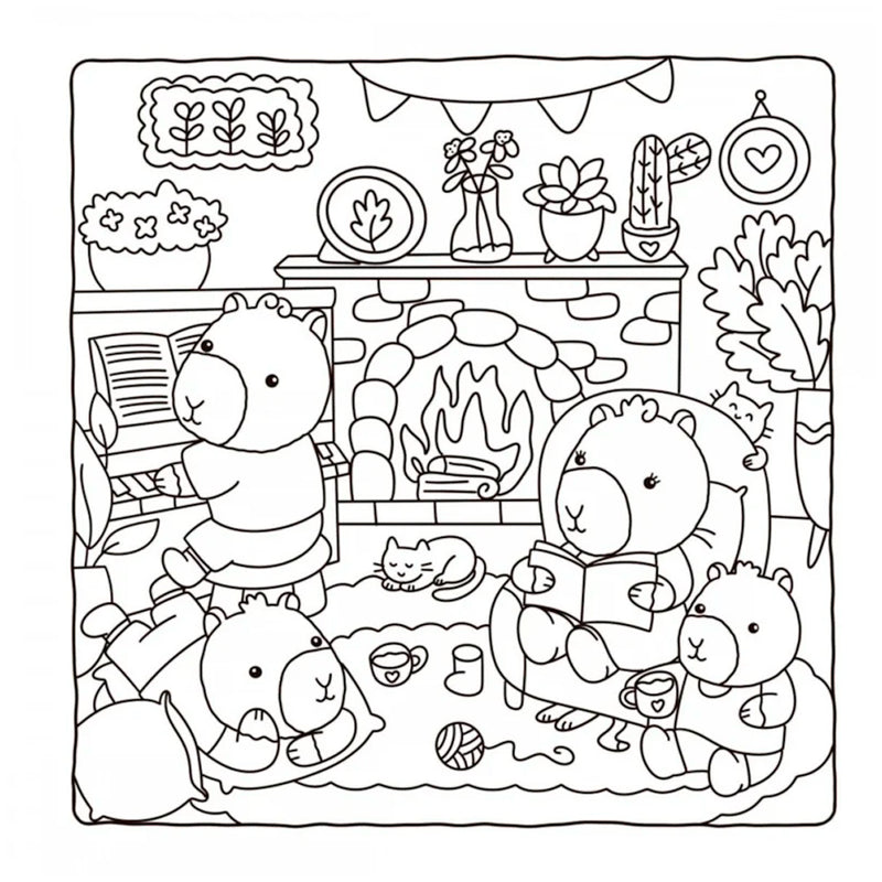 Livro de Colorir | Lovely Capybaras