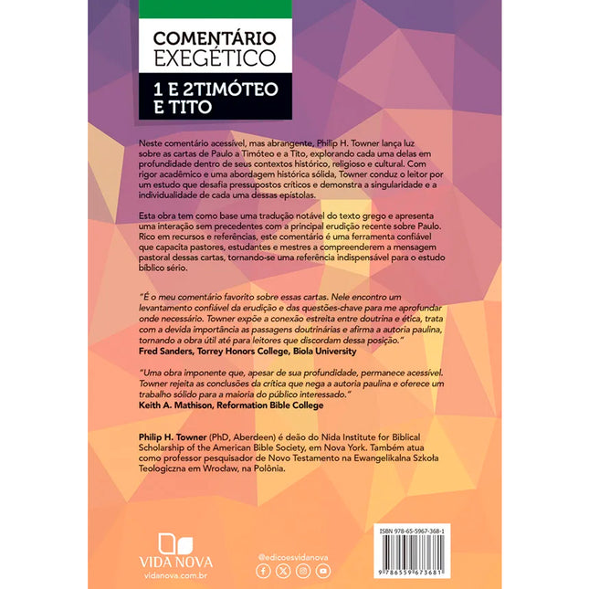 1 e 2 Timóteo e Tito | Comentário Exegético | Philip H. Towner