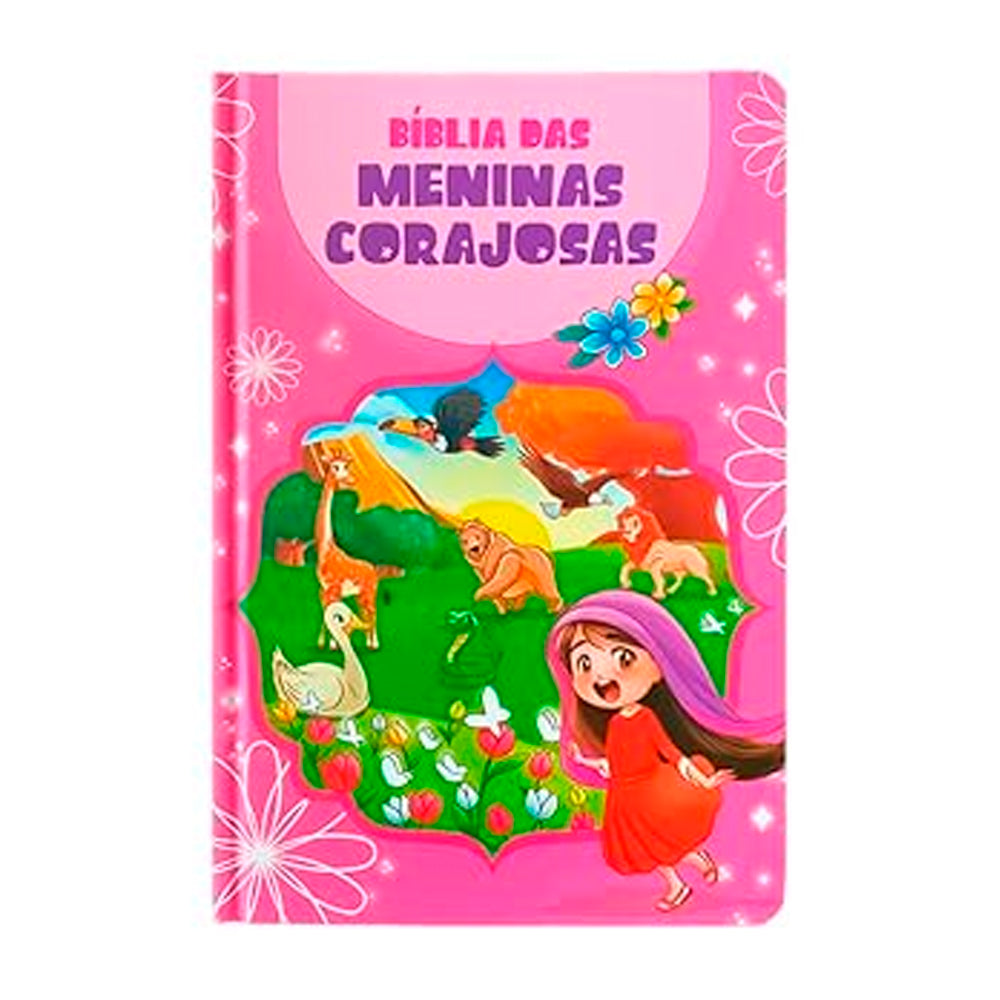 Bíblia das Meninas Corajosas | NVA | Full Color | C/ Harpa | Rosa