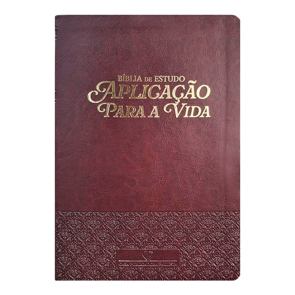 Bíblia de Estudo Aplicação Para Vida | ARC | Full Color | Capa PU Luxo Bordô