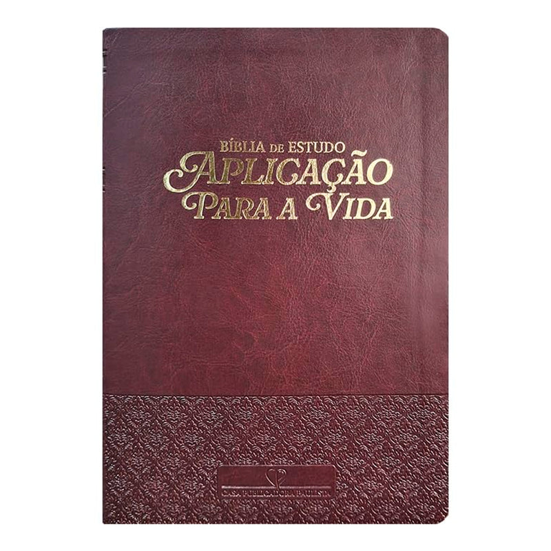 Bíblia de Estudo Aplicação Para Vida | ARC | Full Color | Capa PU Luxo Bordô