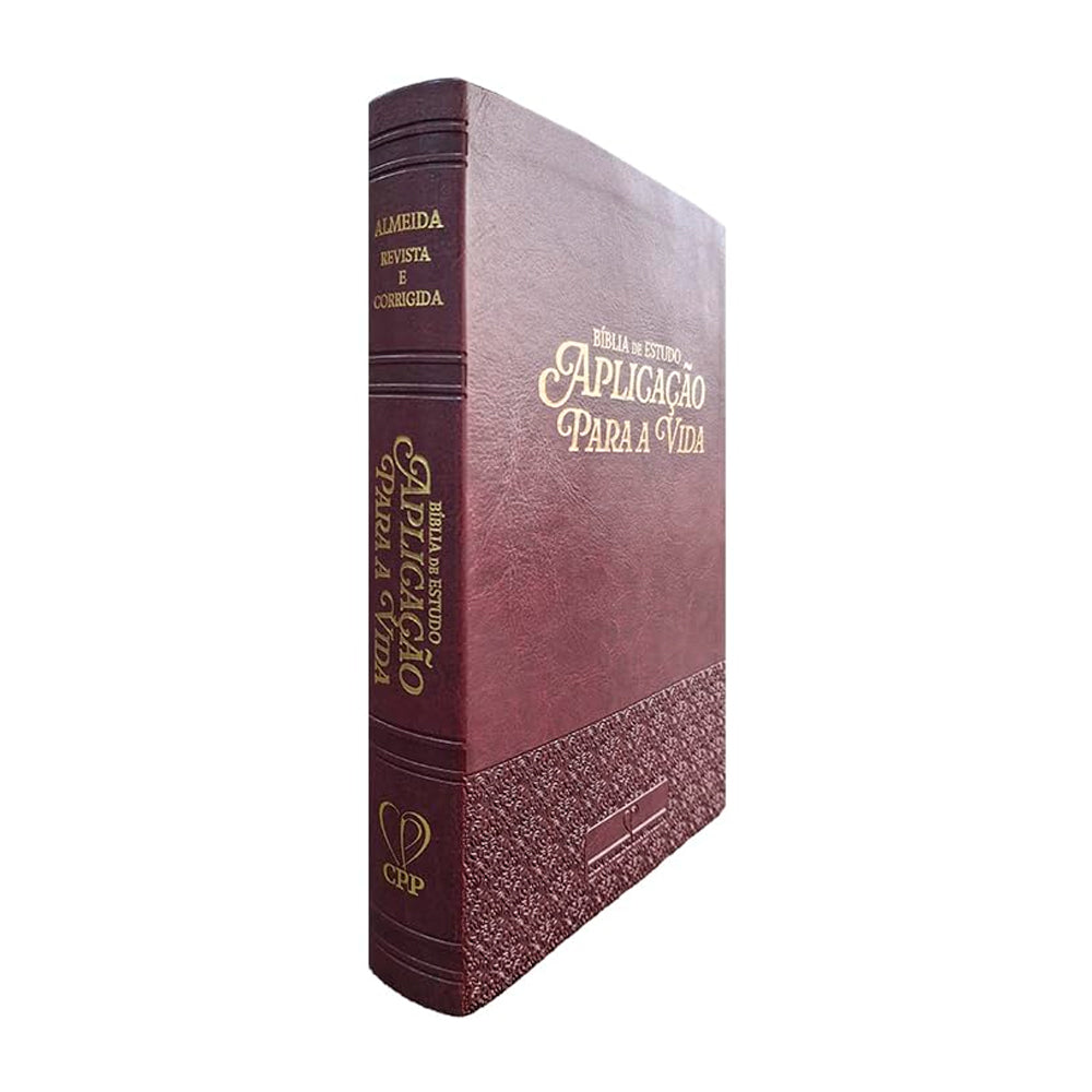 Bíblia de Estudo Aplicação Para Vida | ARC | Full Color | Capa PU Luxo Bordô