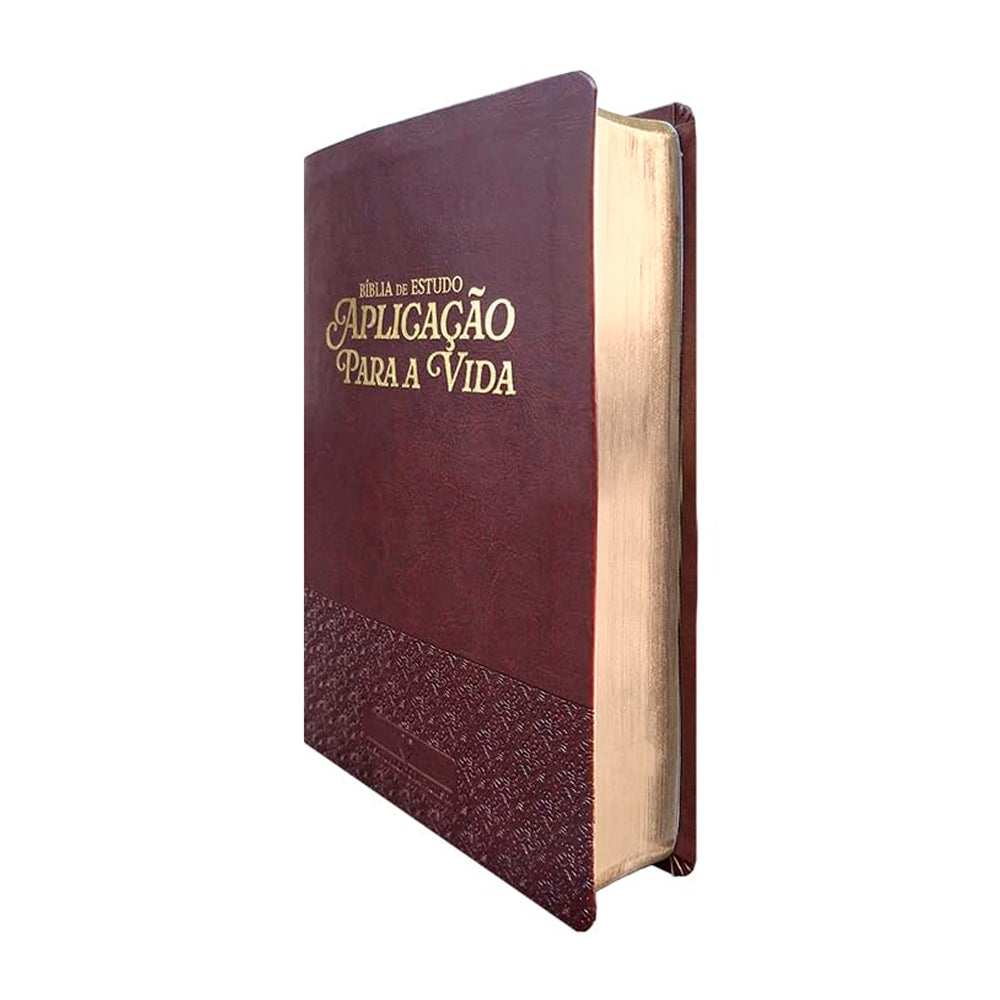 Bíblia de Estudo Aplicação Para Vida | ARC | Full Color | Capa PU Luxo Bordô