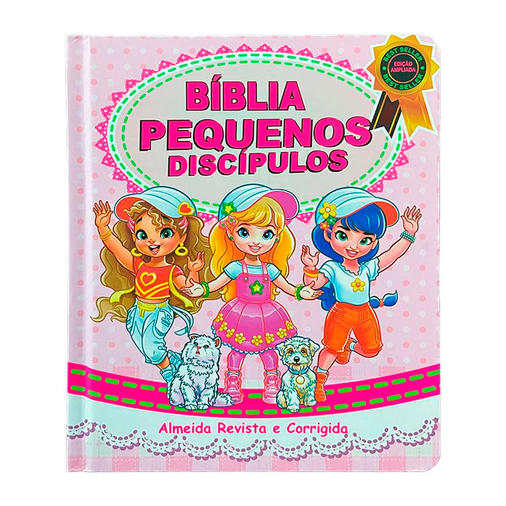 Bíblia Pequenos Discípulos | ARC | Letra Normal | Capa Dura Rosa | Edição Ampliada