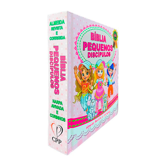 Bíblia Pequenos Discípulos | ARC | Letra Normal | Capa Dura Rosa | Edição Ampliada